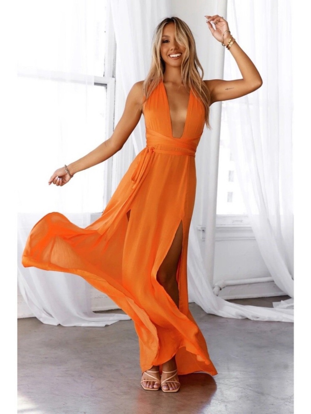 NWT Hello Molly My Solo Debut Maxi Dress- Orange